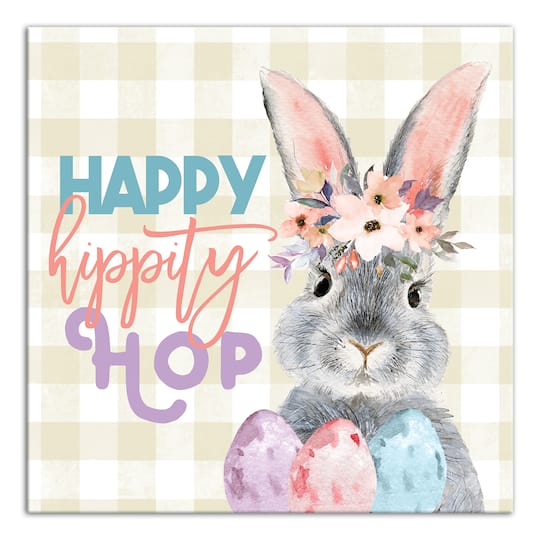 Happy Hippity Hop 12" x 12" Canvas Wall Art